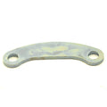 Curved metal suspension link strap with two circular mounting holes on each end, silver-gray finish.