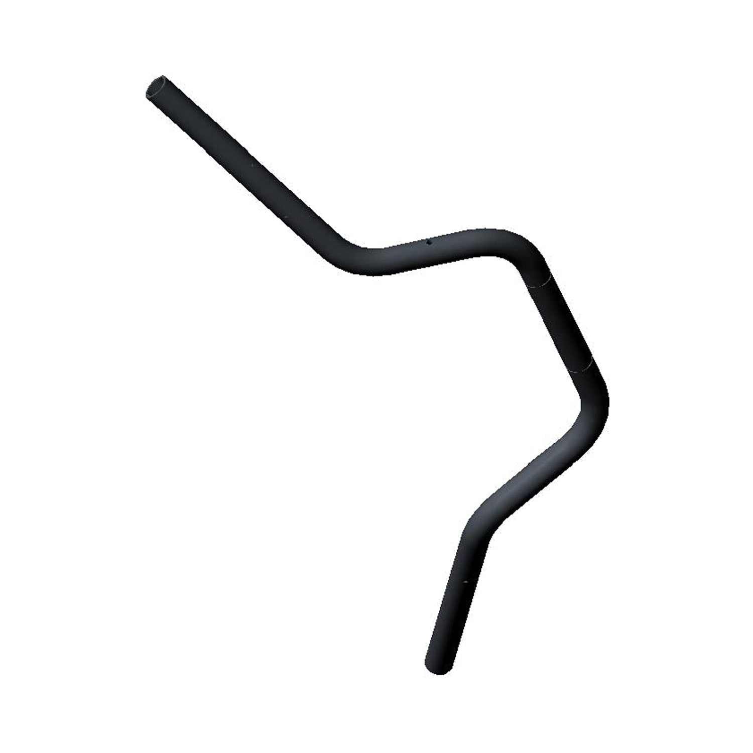 A black Handlebar, Black by Polaris with a zigzag shape and three bends, similar to an OEM Victory Polaris part, displayed on a plain white background.
