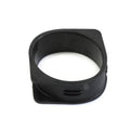 Black circular Boot Clutch Inlet made of durable plastic with flat mounting base and vent slots.