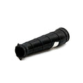 Black flexible rubber airbox boot with ribbed exterior and flared openings on both ends.