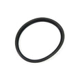 Black rubber circular seal ring with smooth surface and uniform thickness.