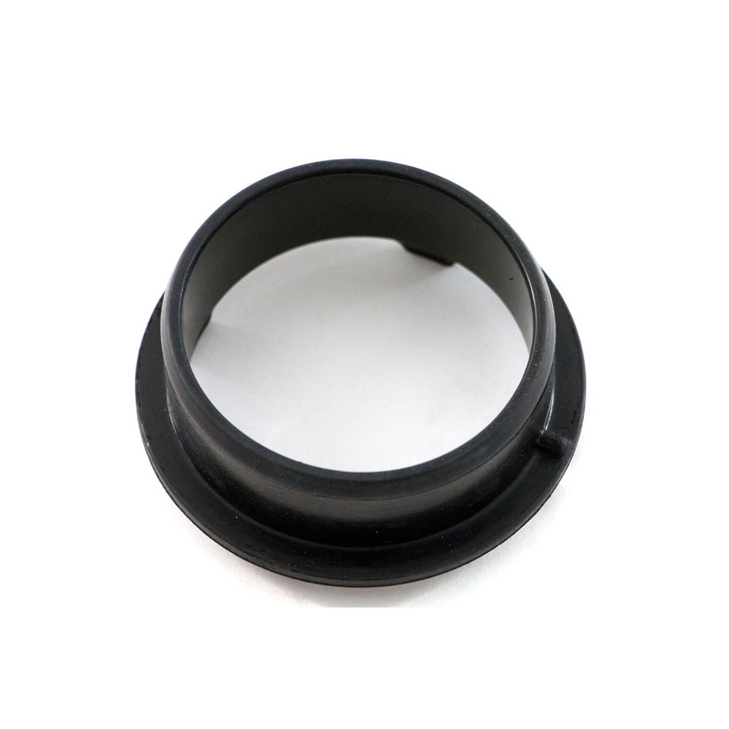 Black round rubber intake seal airbox with tapered edges and smooth finish.