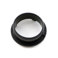 Black round rubber intake seal airbox with tapered edges and smooth finish.