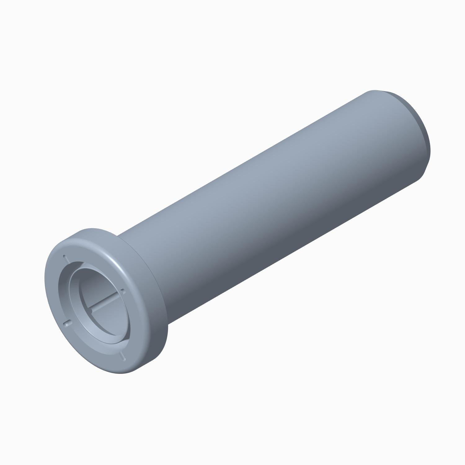 Black cylindrical A-arm bushing with flanged end and smooth surface.