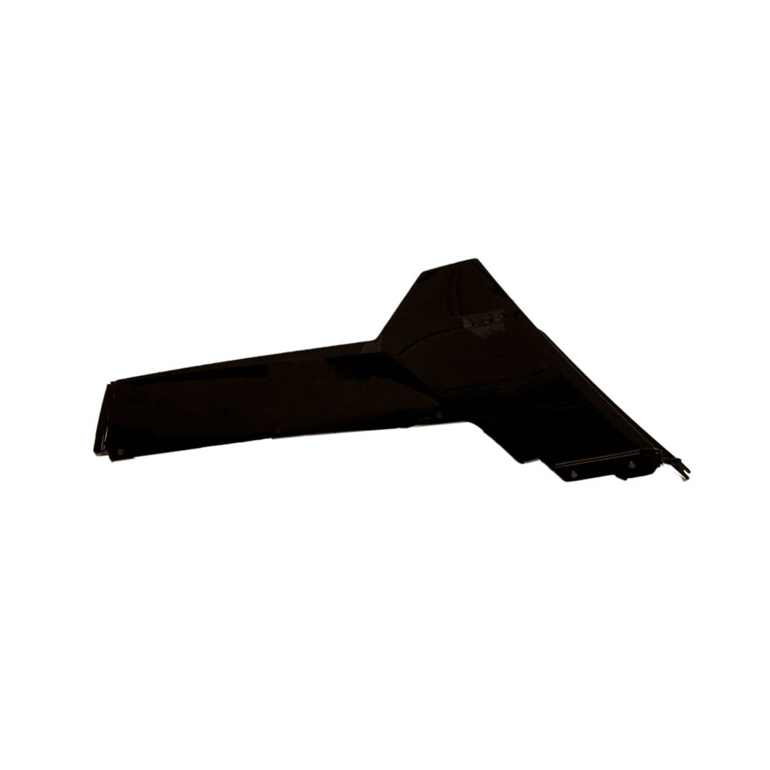 Black plastic rear fender right panel for Polaris offroad UTV with angled design and smooth finish.