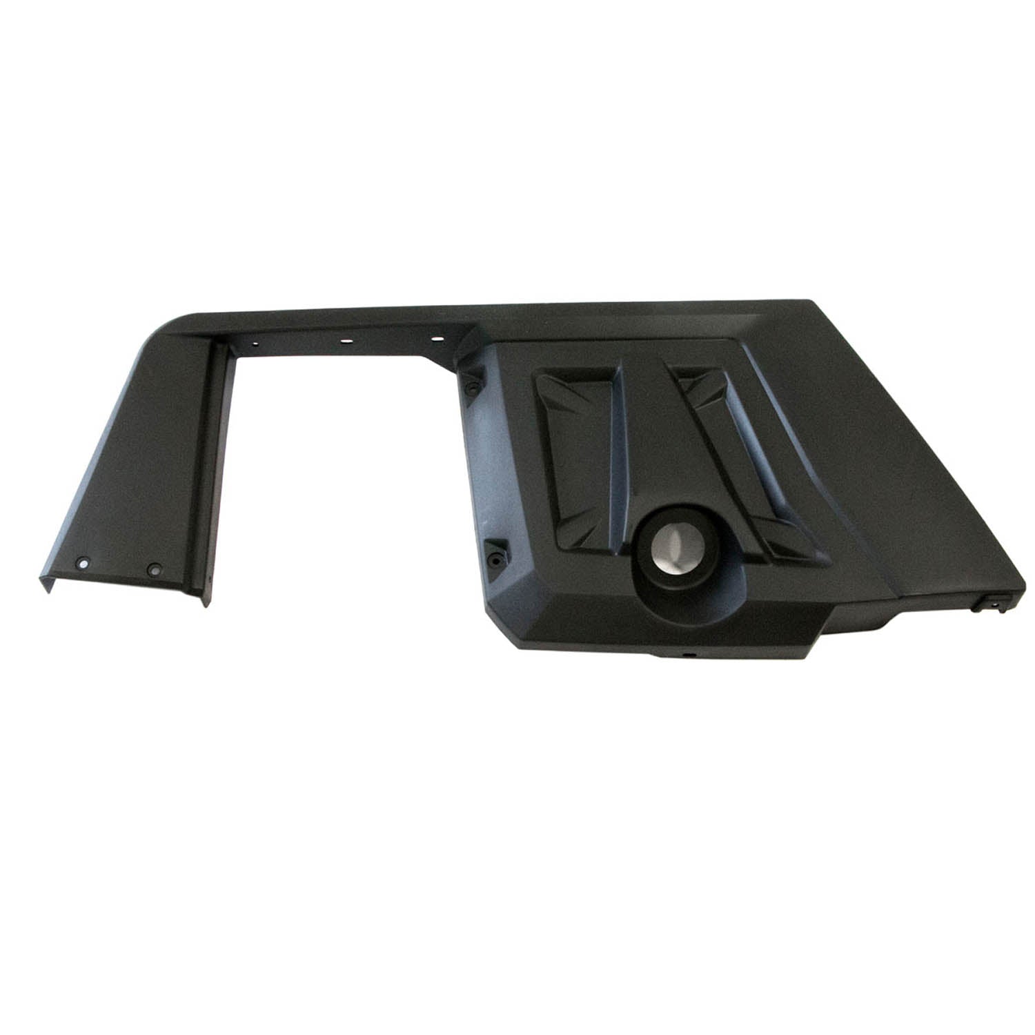 Black plastic rear right side fender with rocker panel for Polaris Ranger UTV.