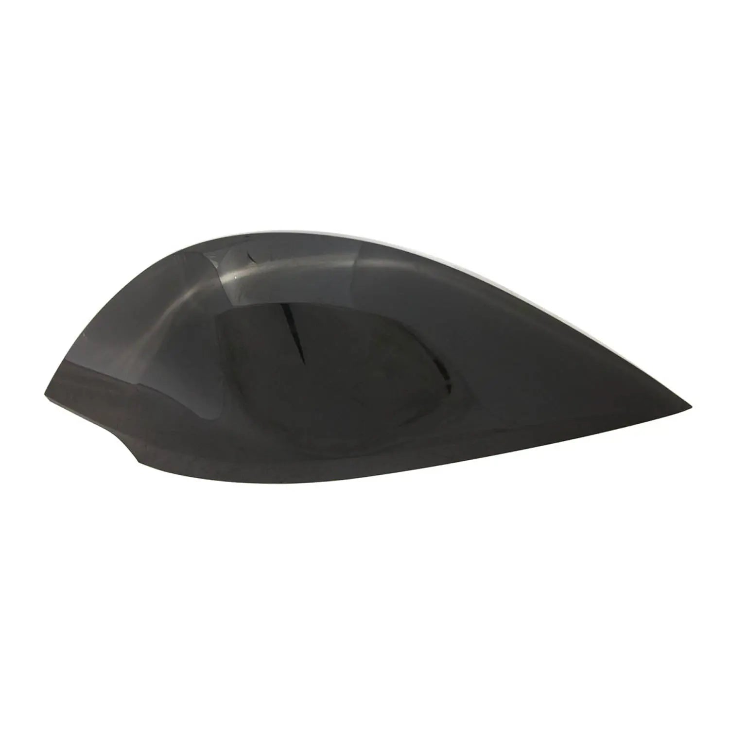 Glossy black left motorcycle saddlebag lid with smooth aerodynamic shape.