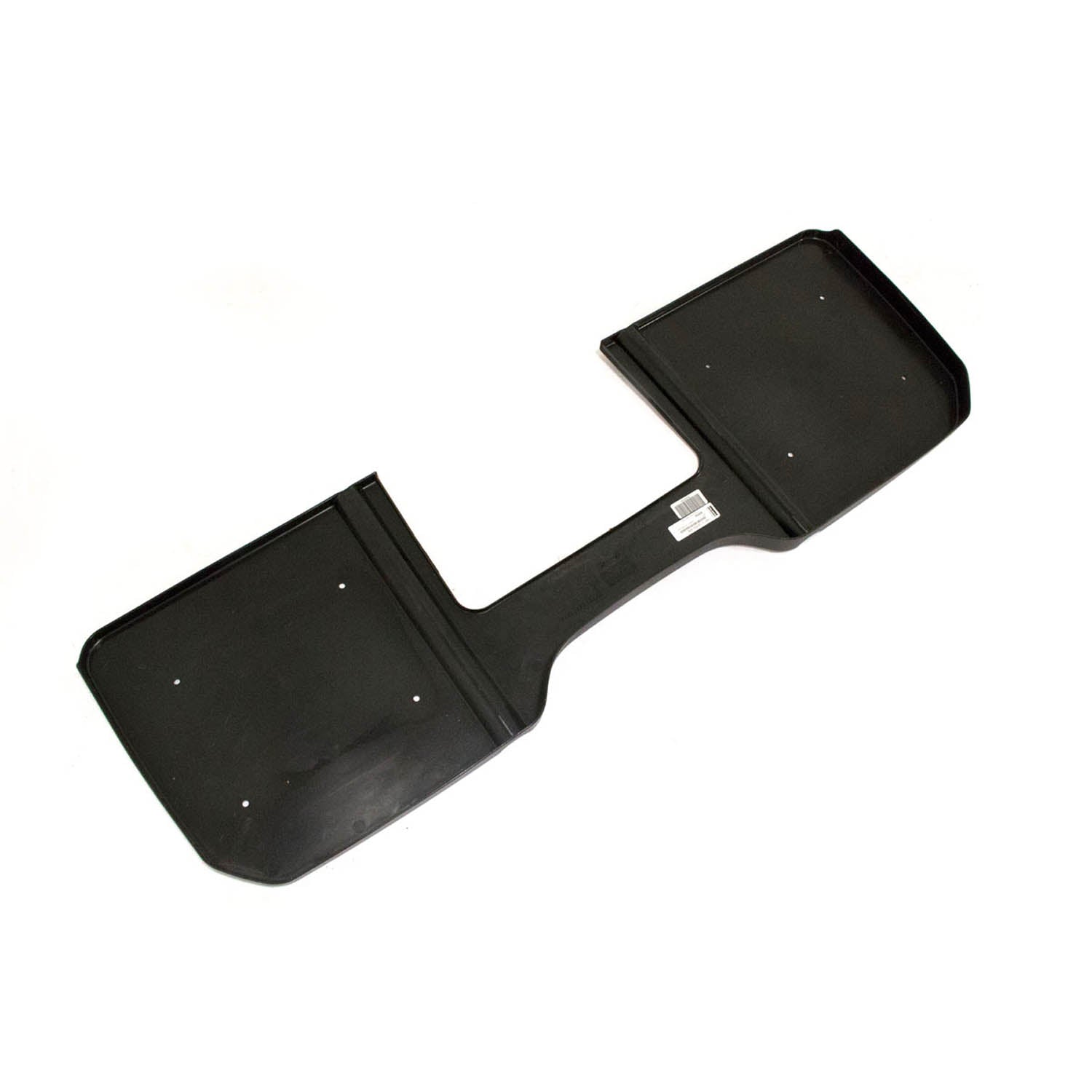 Black molded plastic seat back panel with contoured edges and mounting holes for Polaris Ranger UTV.