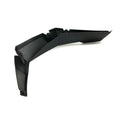 Black molded plastic front fender flare with angled design and mounting points for Polaris UTVs.