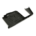 Black molded plastic front left fender with integrated rocker panel for Polaris Ranger UTV.