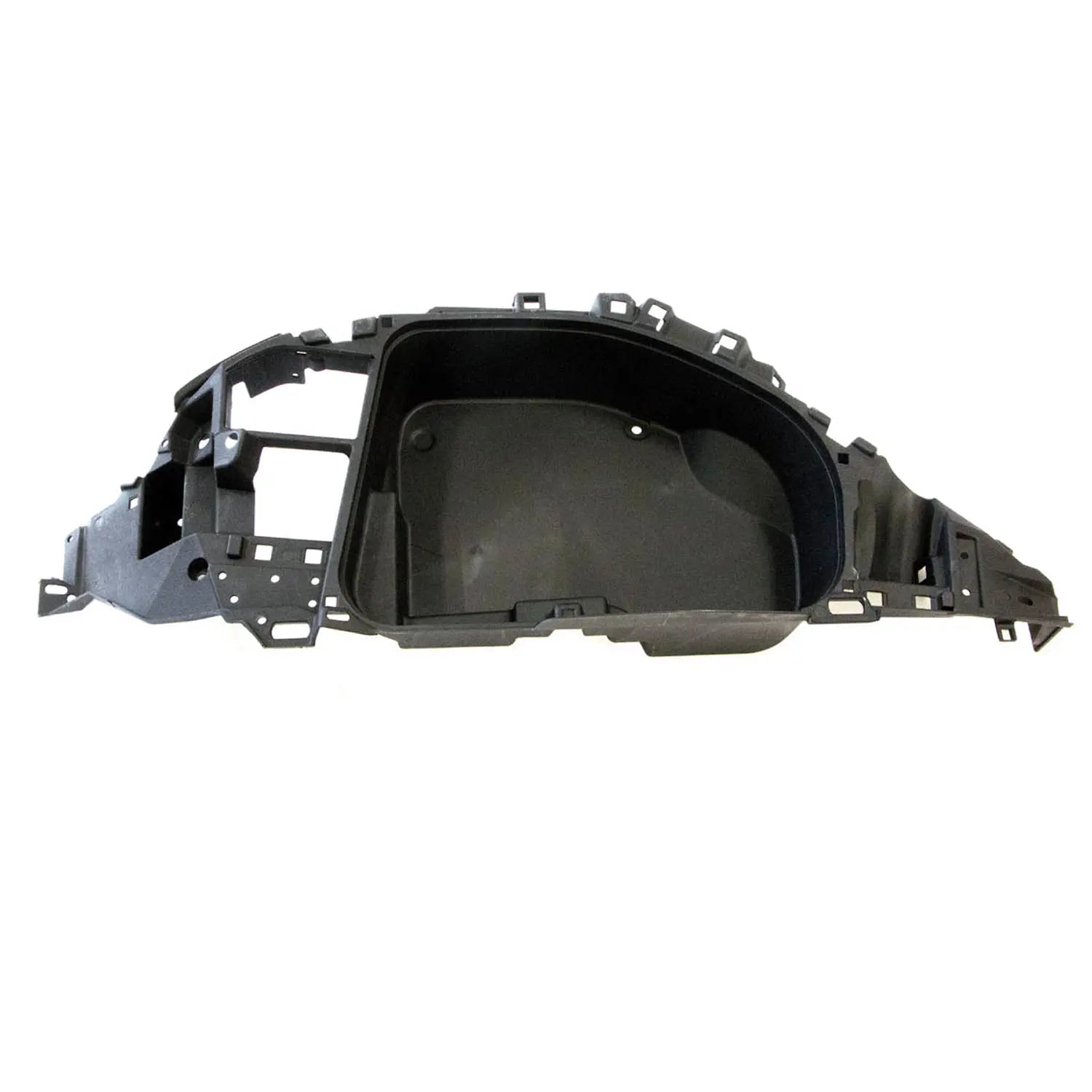 Black hard plastic left saddlebag inner bin with ABS for Victory Vision motorcycles.