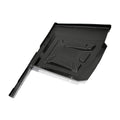 Gloss black rear left fender for Polaris UTV with angular molded plastic design.