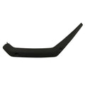 Matte black plastic front fender flare with smooth finish and curved design for left side.