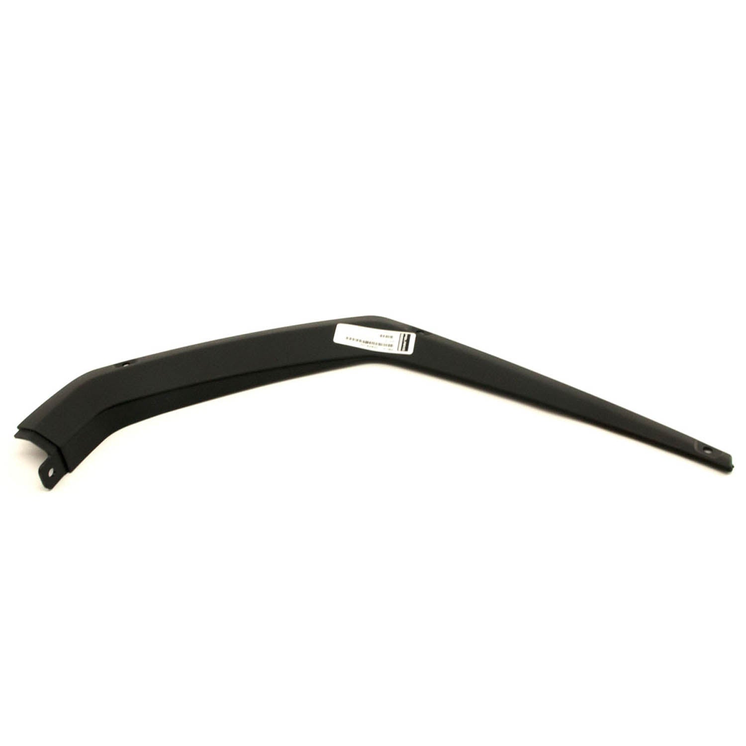Black plastic front right fender flare with smooth finish and angular design for Polaris RZR.