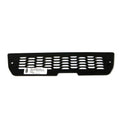 Gloss black rectangular fascia screen with horizontal slotted vents and mounting holes.