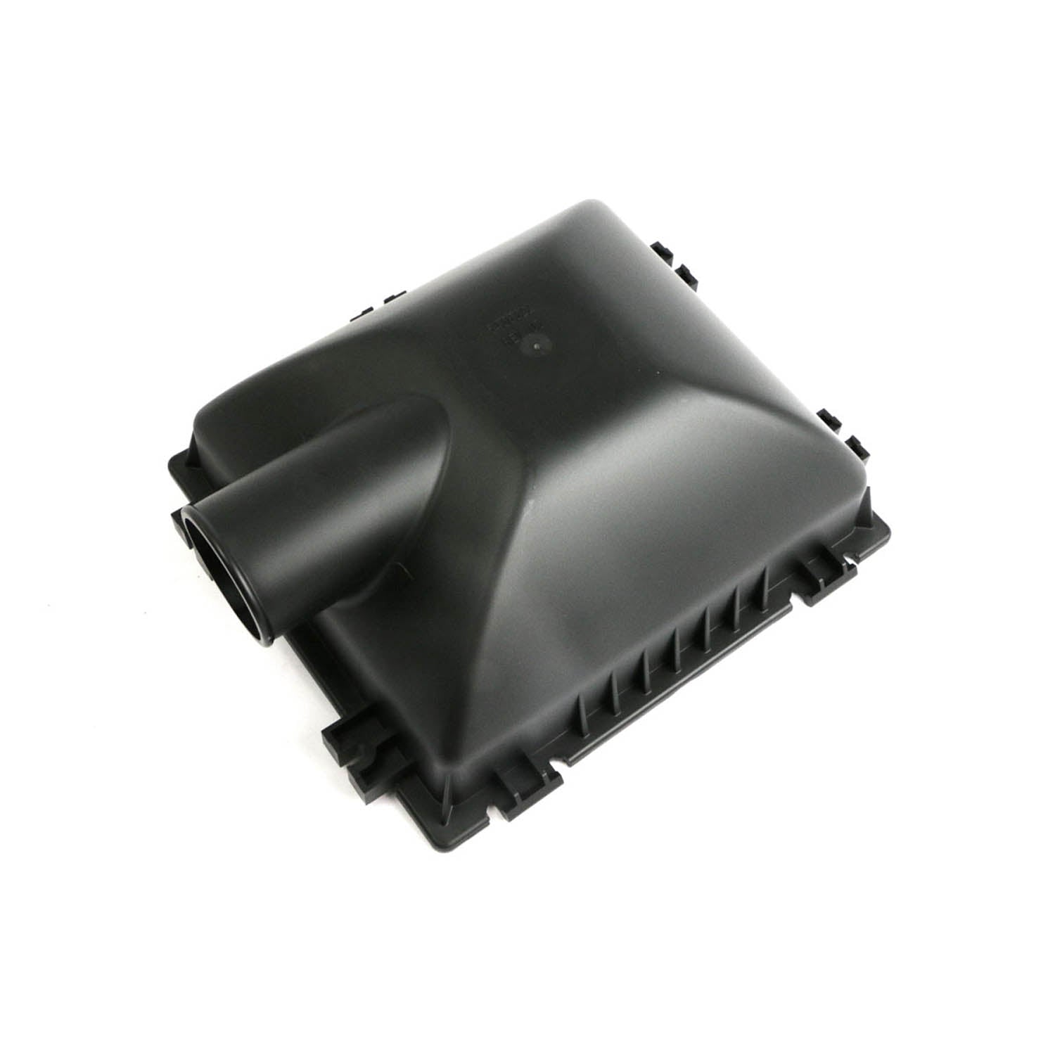 Matte black plastic airbox lid with angled intake and mounting flanges designed for Polaris offroad vehicles.