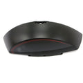 Matte black left saddlebag lid with subtle red accent lines and integrated lock for Victory motorcycles.