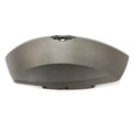 Matte gray curved motorcycle saddlebag lid with smooth finish and central locking mechanism.
