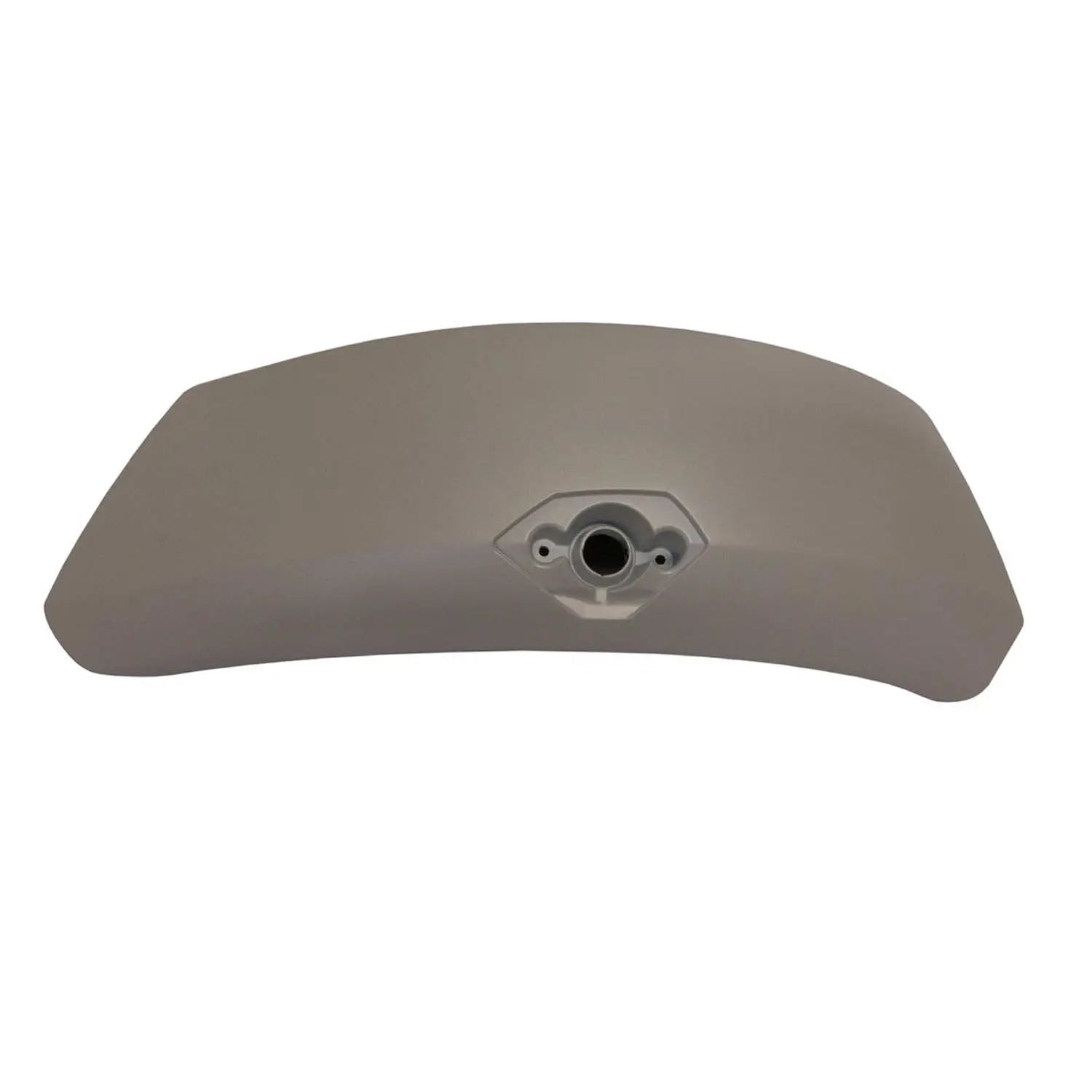 Matte gray plastic left saddlebag lid with central locking hole for Victory motorcycle.