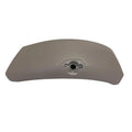 Matte gray plastic left saddlebag lid with central locking hole for Victory motorcycle.