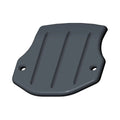 Matte black triple tree clamp cover with three raised ridges and two mounting holes.
