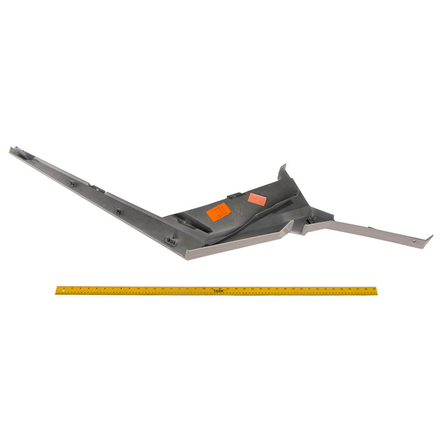 Black textured plastic front right wide fender flare with angular design and mounting points.