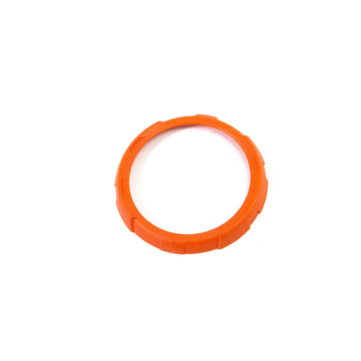 Orange circular instrument cluster bezel with textured grip patterns, designed for Polaris vehicles.