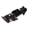 Black molded plastic hood liner with precise cutouts and mounting points for Polaris UTV models.