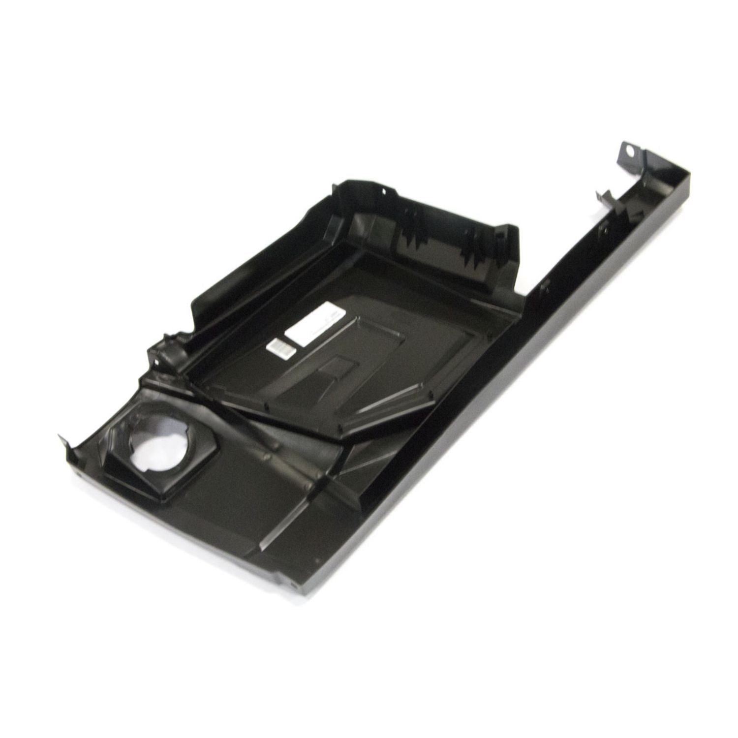 Black plastic rear left fender with integrated rocker panel for Polaris Ranger UTV.