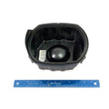 Black plastic Airbox lid with rounded interior and mounting points, shown next to a 12-inch ruler for scale.