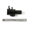 Black cylindrical coolant remote filler with mounting bracket and dual hose connectors, about 5 inches long.