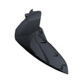 Glossy black angular front fairing piece with mounting tabs for Victory Cross Country motorcycle.