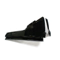 Glossy black plastic front left fender with angular design for Polaris UTV.