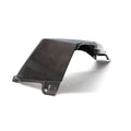 Black molded plastic front fender with angular design and mounting points for Polaris UTV.