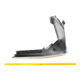 Black plastic front right fender for Polaris UTV with contoured and angular design.