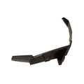 Glossy black plastic rear right fender flare with angular design and mounting points.