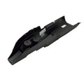 Gloss black plastic console panel with molded mounts and mounting holes for Polaris off-road vehicles.