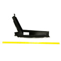 Glossy black plastic rear left flare fender for Polaris RZR with angular design and mounting points.