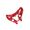 Glossy red plastic front fairing for Indian motorcycle with mounting points and headlight openings.