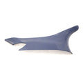 Matte black molded plastic motorcycle upper right body side cover with smooth curved design.