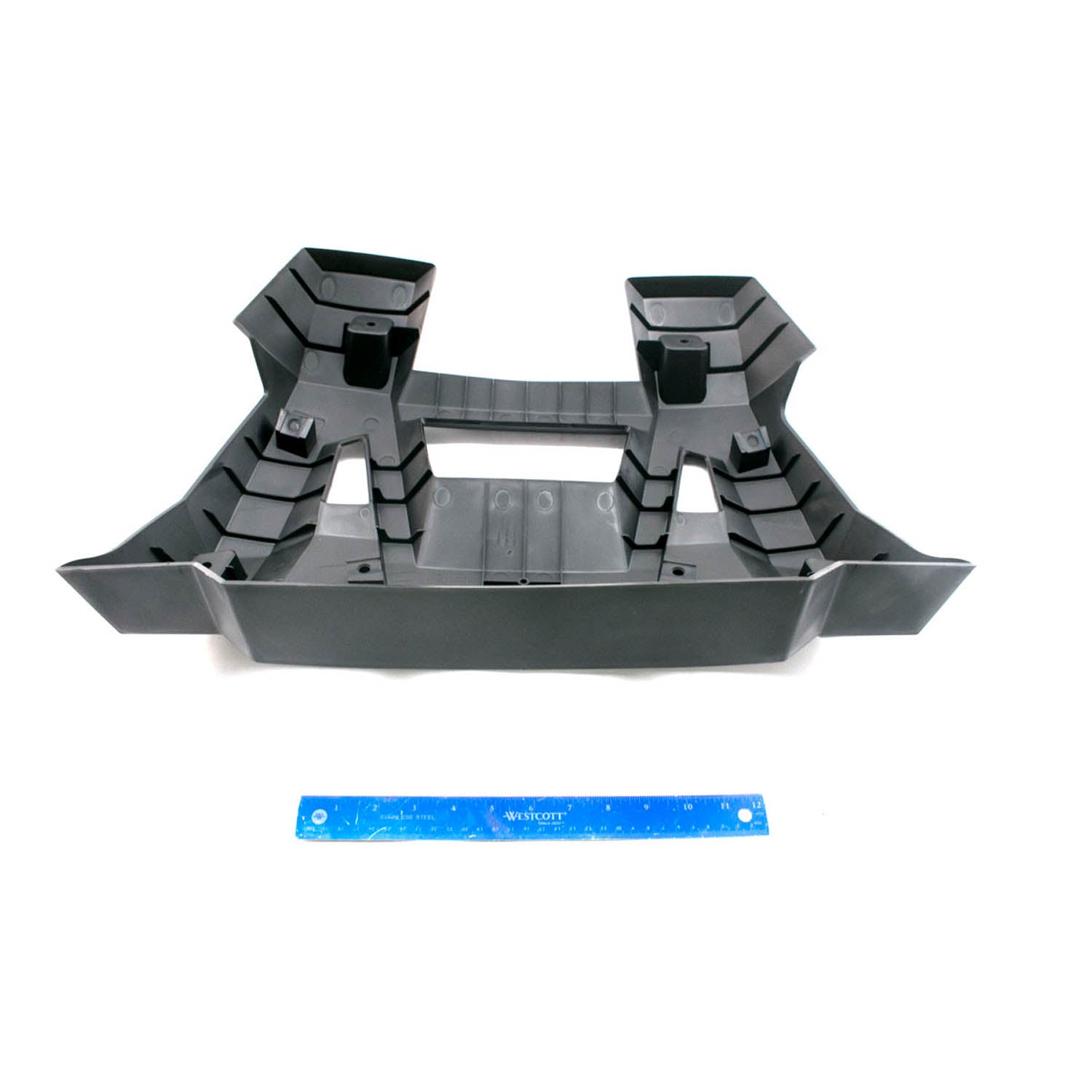 Gloss black rear lower fascia with contoured design and smooth finish for Polaris RZR vehicles.