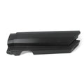 Black plastic rear upper fender with angular design and mounting points for Polaris UTV.