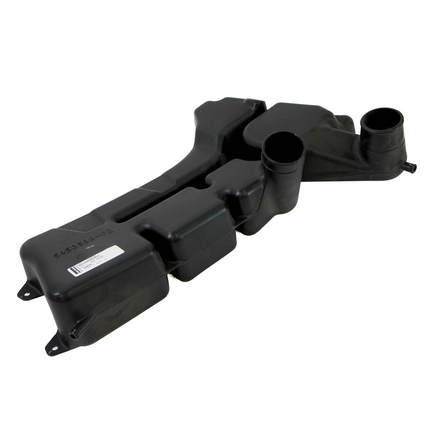 Black plastic intake box for Polaris RZR-570 with dual inlet tubes and mounting tabs.