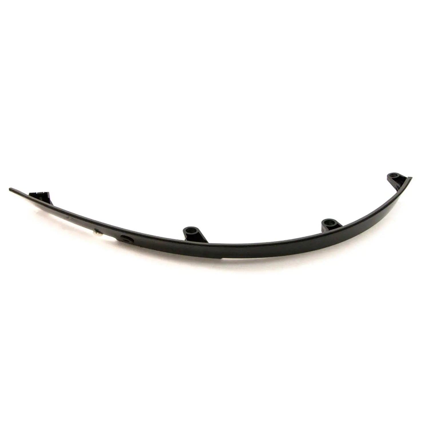 Glossy black curved motorcycle rear fender closeout panel with mounting brackets.
