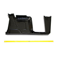 Gloss black left side mid fender for Polaris Ranger UTV with angular molded plastic design.