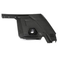 Gloss black plastic rear fender panel for Polaris UTV with angular design and hexagonal mounting hole.