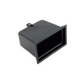 Gloss black rectangular double din panel with smooth finish and mounting tabs.