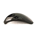 Glossy black molded saddlebag lid with integrated speaker housing and aerodynamic contours.