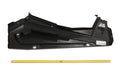Gloss black left rocker panel for Polaris off-road vehicle with angled design and mounting points.