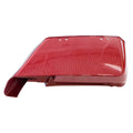 Glossy red right-side motorcycle saddlebag bin with smooth, curved design and mounting points.